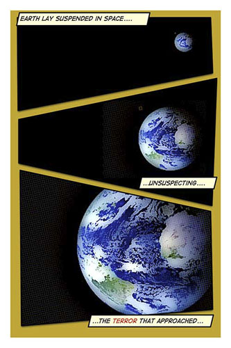 Earth lay below like a sleeping sparkly decoration...